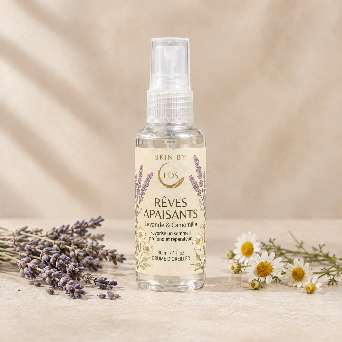 Brume d'oreiller Reves Apaisants lavande et camomille 30 ml, Skin by L.D.S